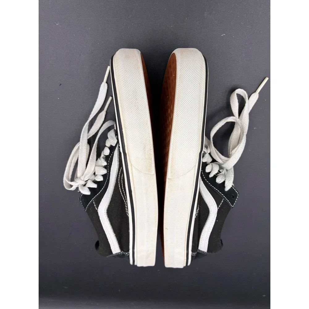 Vans Old Skool Black White Suede Canvas Skate‎ Sneakers Mens 6.5 Womens 8.0